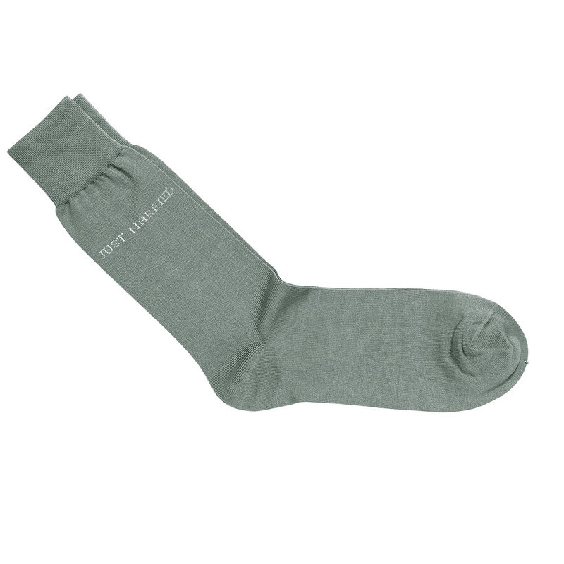 Groen / grijze katoenen sokken | Just Married