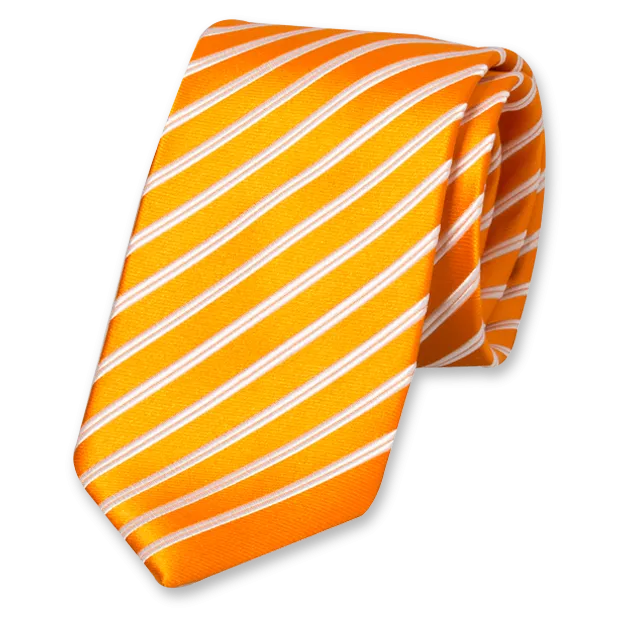 Stropdas Oranje met witte strepen