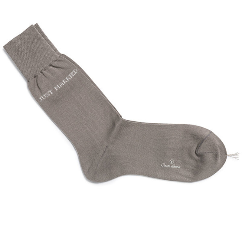 Taupe katoenen sokken | Just Married