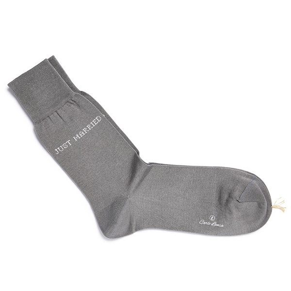 Grijze katoenen sokken | Just Married