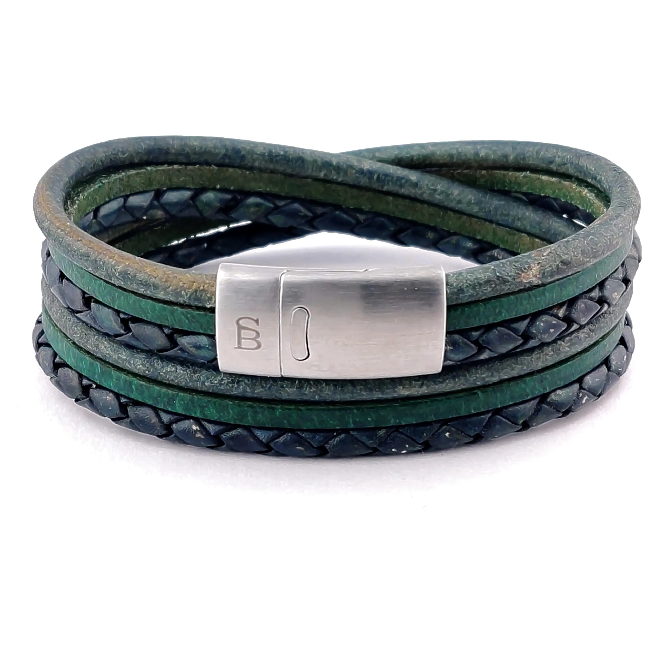 Leren armband Bonacci Dark Green