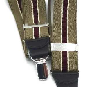 Bretels Beige bordeaux gestreept