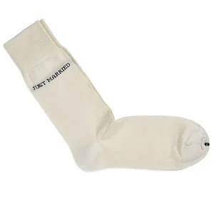 Ivoorwitte katoenen sokken | Just Married