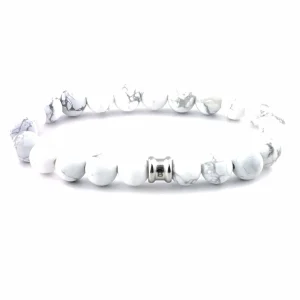 Stenen kralen armband Bianco