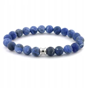 Stenen kralen armband Matt Navy