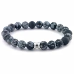 Stenen kralen armband Snowflake