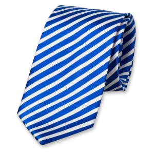 Stropdas Blauw met witte strepen