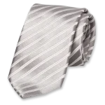 Stropdas Grijs met witte strepen