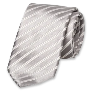 Stropdas Grijs met witte strepen