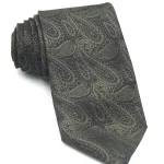 Stropdas Groen goud met paisley motief