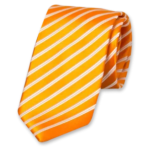Stropdas Oranje met witte strepen