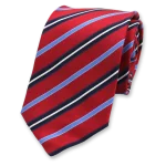 Stropdas Rood met blauwe en witte strepen