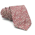 Stropdas Rood met witte Bloemen