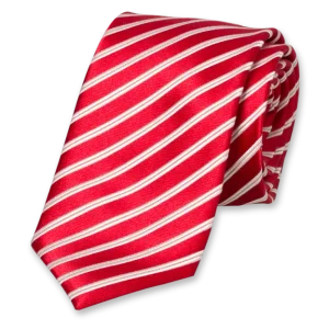 Stropdas Rood met witte strepen