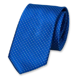 Stropdas koningsblauw met stippen
