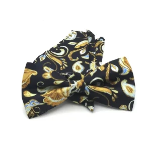 Vlinderdas Barok motief blauw met goud