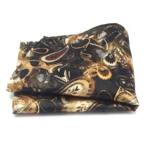 Pochet Goud grijs paisley patroon