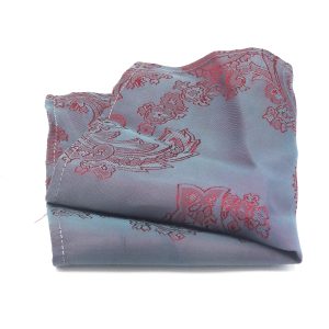 Pochet Grijs met rode paisley print