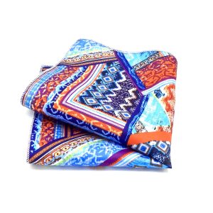 Pochet Batik print oranje blauw