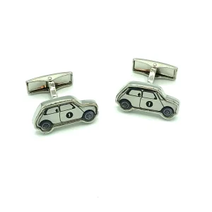 Manchetknopen witte Mini Cooper